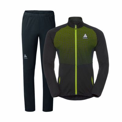 Odlo Set STRYN Herr Black/Safety Yellow - sista stl