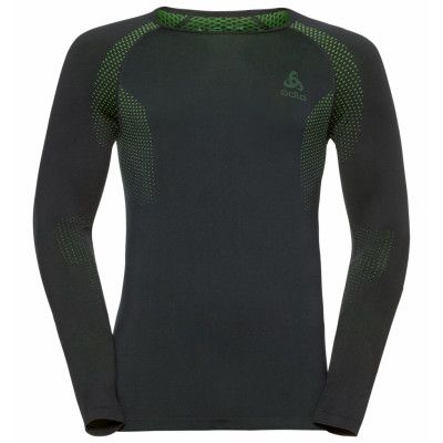 Odlo Shirt L/S CN Essentials Seamless Light Black - Safety Yellow Herr