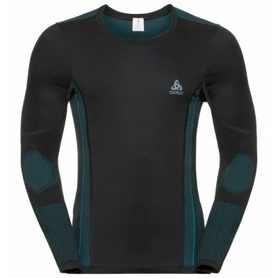 Odlo Shirt L/S CN Performance Windshield XC-Skiing Light Black - Lake Blue Herr - Utförsäljning