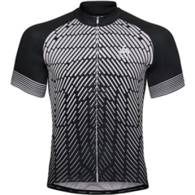 Odlo Stand-Up Collar S/S Full Zip Fujin Print M Black/Silver Grey
