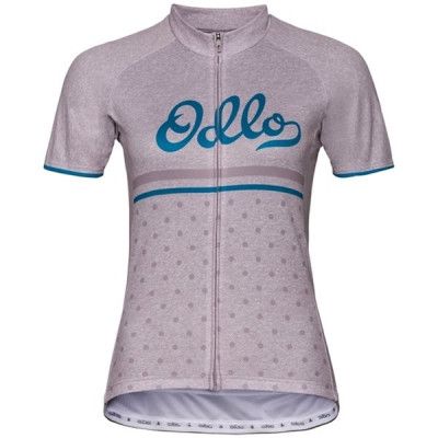 Odlo Stand-Up Collar S/SFull Zip Women W Dubarry/Crystal Teal Quail Melange/Retro