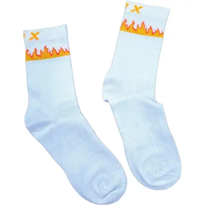 Elpex LPX Raised in Flames Socks Vit 43/45 | Löparstrumpor