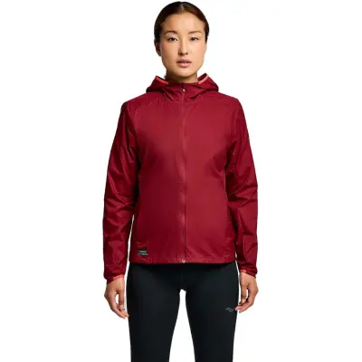 Saucony Peregrine Packaway Jacket W-Mörkröd-XS Dam Mörkröd XS | Löparjacka