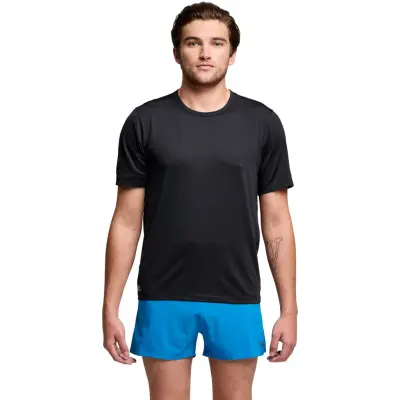 Saucony Stopwatch Short Sleeve M-Svart-S Herr Svart S | T-shirt