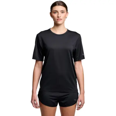 Saucony Stopwatch Short Sleeve W-Svart-L Dam Svart L | T-shirt