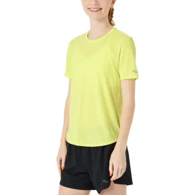 Saucony Stopwatch Short Sleeve W-Grön-M Dam Grön M | T-shirt