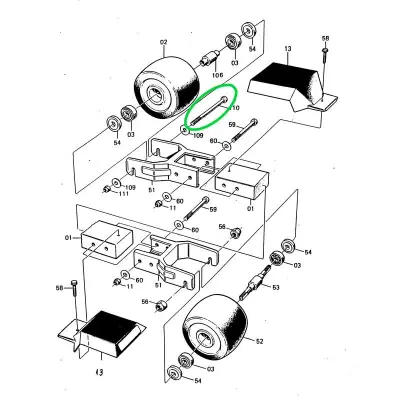 Swenor Bult Framhjul Fibreglass/Alutech Rullskidor Reservdelar