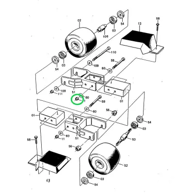 Swenor Låsmutter Gaffel Rullskidor Reservdelar