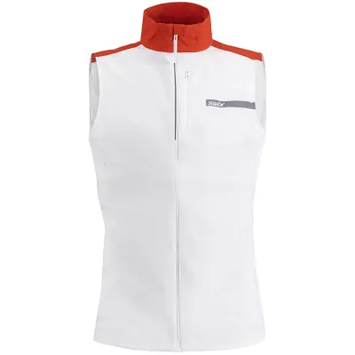 Swix V Roadline Wind Vest M Bright White/Fiery Red