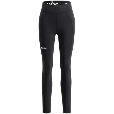 Swix Pace High Waist Tights W Dam Svart L | Löpartights