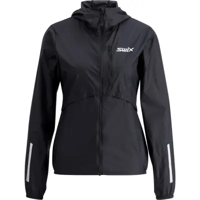 Swix Pace Wind Light Hooded Jacket W Dam Svart L | Löparjacka