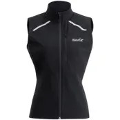 Swix Pace Wind Vest W Dam Svart M | Löparväst