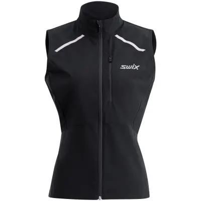 Swix Pace Wind Vest W Dam Svart XL | Löparväst