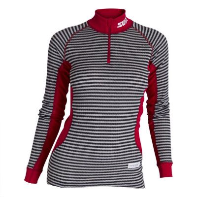 Swix RaceX Bodywear halfzip W Black/ Grey stripes