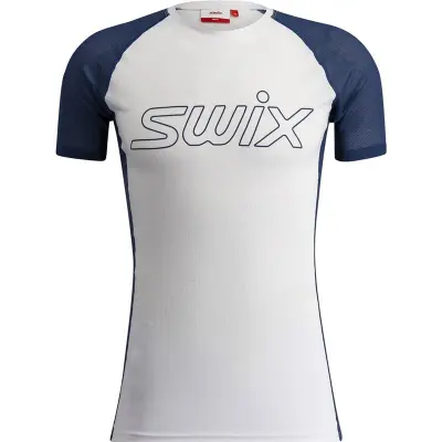 Swix RaceX Light Short Sleeve M Herr Vit/Mörkblå XL | T-shirt