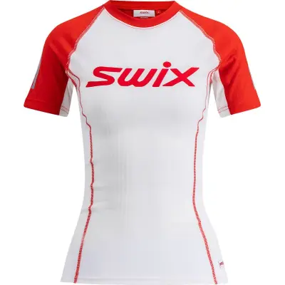 Swix Roadline RaceX SS W T-shirt Bright White/Fiery Red, L