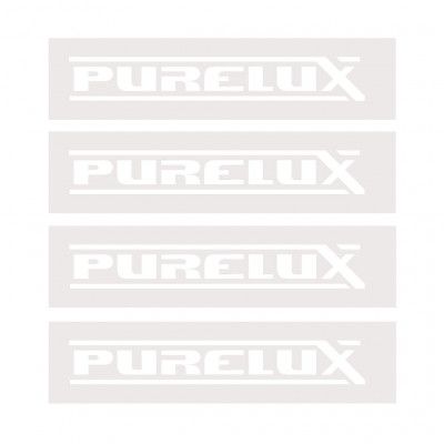Dekal Purelux White Logo, Large x 4 st